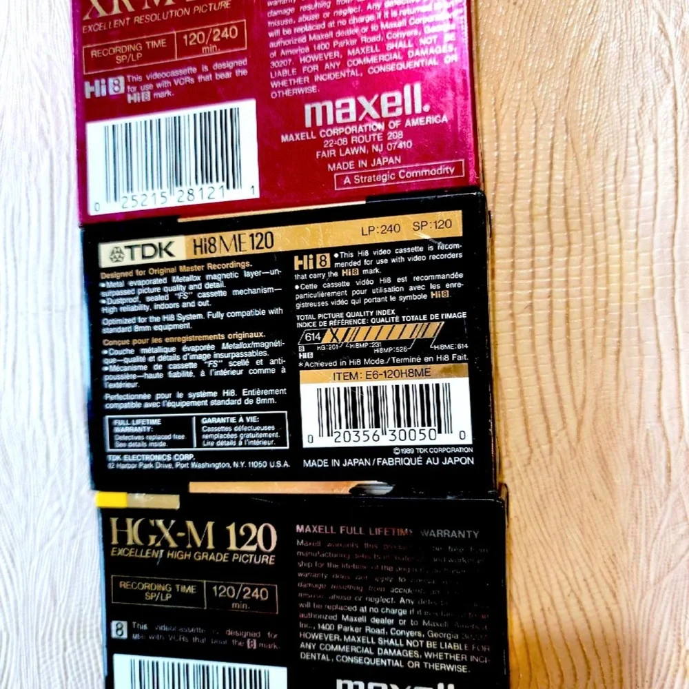 New Hi-Quality METAL 120 Hi8 PROFESSIONAL QUALITY 8MM CAMCORDER VIDEO TAPE